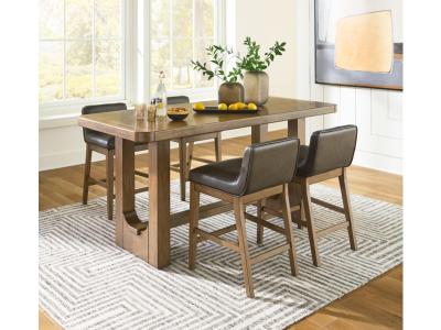 Signature Design by Ashley Cabalynn Counter Height Dining Table and 4 Barstools - D974D3