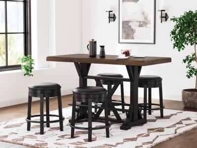 Signature Design by Ashley Valebeck Counter Height Dining Table and 4 Barstools - D546D24