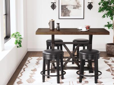 Signature Design by Ashley Valebeck Counter Height Dining Table and 4 Barstools - D546D24