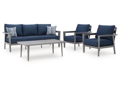 Signature Design by Ashley Gali Outdoor Sofa/Chairs/Table Set (Set of 4) - P275-081