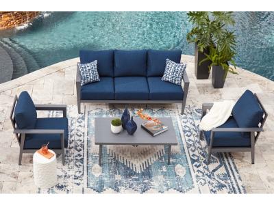 Signature Design by Ashley Gali Outdoor Sofa/Chairs/Table Set (Set of 4) - P275-081
