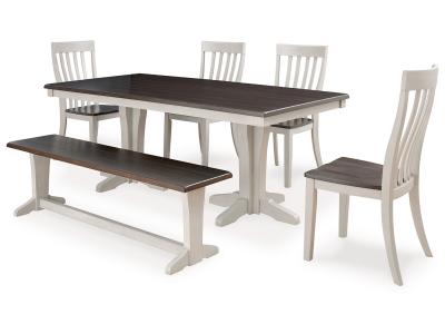 Signature Design by Ashley Darborn Dining Table, 4 Chairs and Bench - D796D2