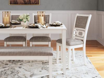 Signature Design by Ashley Erinberg Dining Table and 4 Chairs and Bench (Set of 6) - D423-325