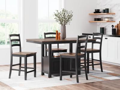 Signature Design by Ashley Wildenauer Counter Height Dining Table and 4 Barstools - D634D3