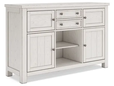 Signature Design by Ashley Robbinsdale Counter Height Dining Table, 2 Barstools, Bench and Server - D642D8