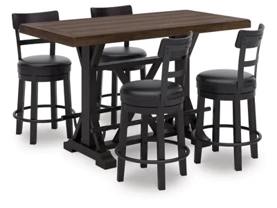 Signature Design by Ashley Valebeck Counter Height Dining Table and 4 Barstools - D546D27