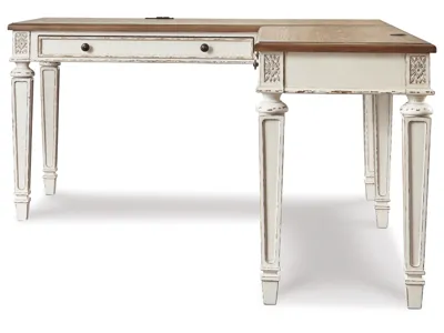 Signature Design by Ashley Realyn Lift-top Desk, L-shaped Desk and 4 Bookcases - H743H4