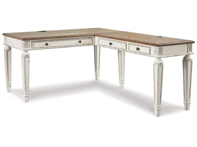 Signature Design by Ashley Realyn Lift-top Desk, L-shaped Desk and 4 Bookcases - H743H4