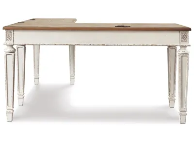 Signature Design by Ashley Realyn Lift-top Desk, L-shaped Desk and 4 Bookcases - H743H4