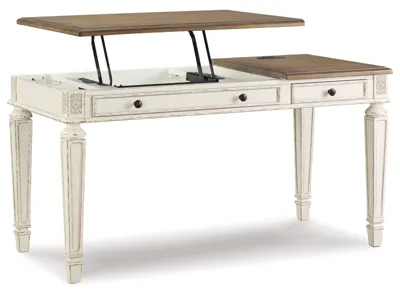Signature Design by Ashley Realyn Lift-top Desk, L-shaped Desk and 4 Bookcases - H743H4