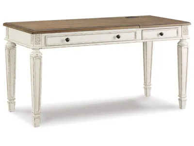 Signature Design by Ashley Realyn Lift-top Desk, L-shaped Desk and 4 Bookcases - H743H4