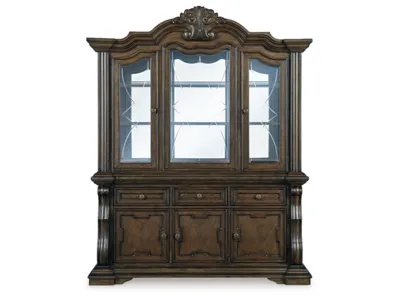 Signature Design by Ashley Maylee Dining Table with 6 Chairs and Buffet and Hutch - D947D13