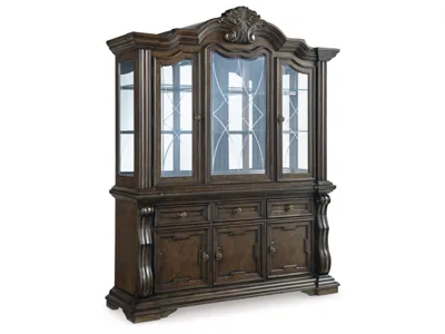 Signature Design by Ashley Maylee Dining Table with 6 Chairs and Buffet and Hutch - D947D13