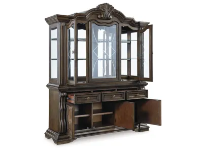 Signature Design by Ashley Maylee Dining Table with 6 Chairs and Buffet and Hutch - D947D13