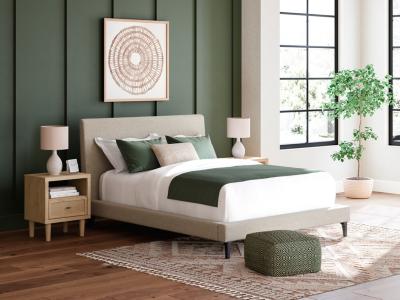 Signature Design by Ashley Cielden Queen Upholstered Bed with Roll Slats - B1199-81
