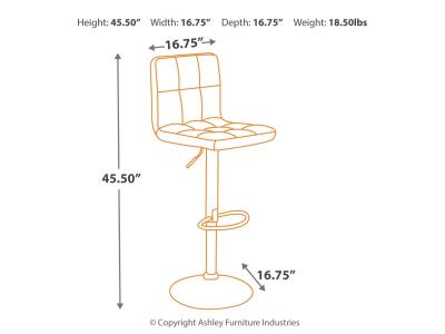 Signature Design by Ashley Bellatier Adjustable Height Bar Stool (Set of 2) - D120-130X2