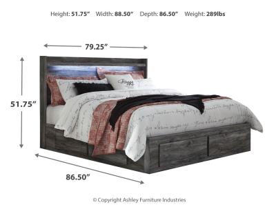 Signature Design by Ashley Baystorm King Panel Storage Bed with Mirrored Dresser and Nightstand - B221B36