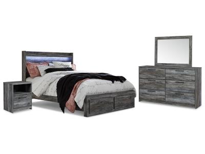 Signature Design by Ashley Baystorm Queen Panel Storage Bed with Mirrored Dresser and Nightstand - B221B35