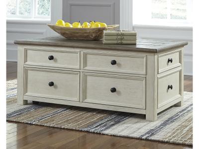 Signature Design by Ashley Bolanburg Coffee Table and 2 Chairside End Tables - T637T2