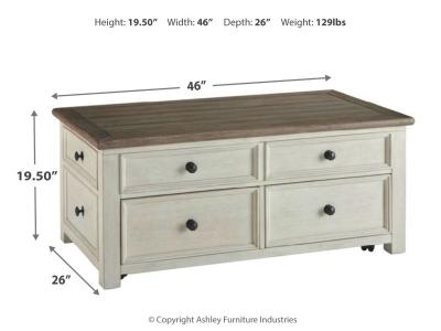 Signature Design by Ashley Bolanburg Coffee Table and 2 Chairside End Tables - T637T2