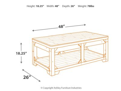 Signature Design by Ashley Fregine Coffee Table and 2 End Tables - T755T1