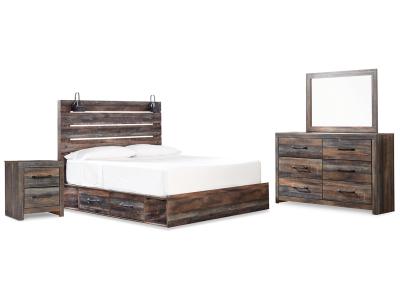 Signature Design by Ashley Drystan Queen Panel Bed with Storage, Dresser and Mirror - B211B65
