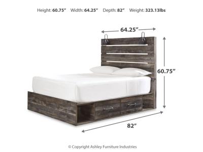 Signature Design by Ashley Drystan Queen Panel Bed with Storage, Dresser and Mirror - B211B65
