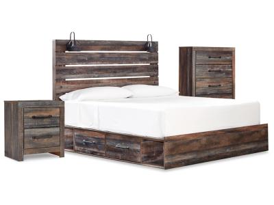 Signature Design by Ashley Drystan Queen Panel Bed with Storage, Chest and Nightstand - B211B64