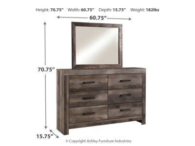 Signature Design by Ashley Wynnlow King Crossbuck Panel Bed, Dresser, Mirror and Nightstand - B440B26