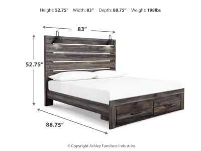 Signature Design by Ashley Drystan King Panel Storage Bed, Dresser, Mirror and Nightstand - B211B67