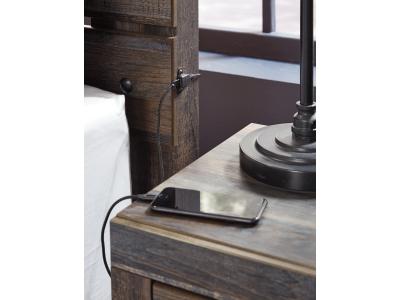 Signature Design by Ashley Drystan King Panel Storage Bed, Dresser, Mirror and Nightstand - B211B67