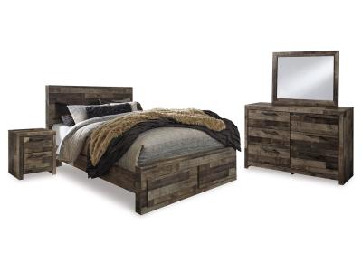 Signature Design by Ashley Derekson Queen Panel Storage Bed, Dresser, Mirror and 2 Nightstands - B200B49