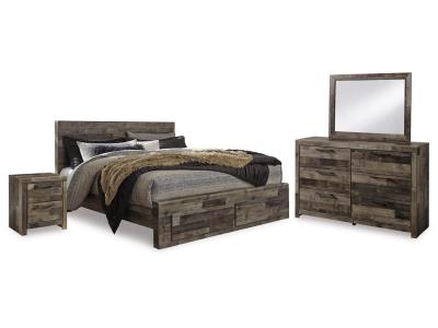 Signature Design by Ashley Derekson King Panel Storage Bed, Dresser, Mirror, Chest and 2 Nightstands - B200B51