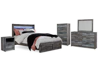 Signature Design by Ashley Baystorm Queen Panel Storage Bed, Dresser, Mirror, Chest and 2 Nightstands - B221B57