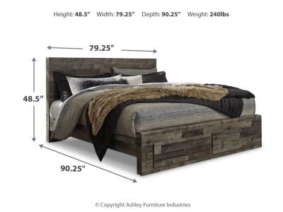 Signature Design by Ashley Derekson King Panel Storage Bed and 2 Nightstands - B200B55