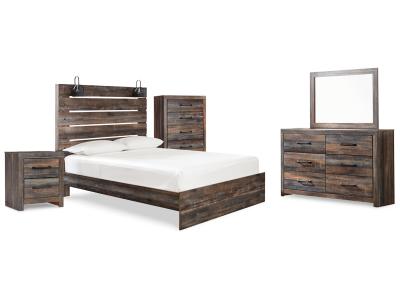 Signature Design by Ashley Drystan Queen Panel Bed, Dresser, Mirror, Chest and Nightstand - B211B74
