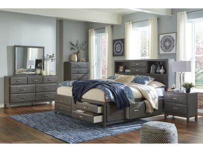 Signature Design by Ashley Caitbrook King Storage Bed, Dresser, Mirror, Chest and 2 Nightstands - B476B24