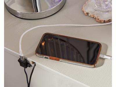 Signature Design by Ashley Zyniden King Upholstered Panel Bed, Dresser, Mirror and Nightstand - B2114B8