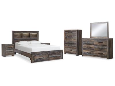 Signature Design by Ashley Drystan Queen Bookcase Storage Bed, Dresser, Mirror, Chest and 2 Nightstands - B211B79