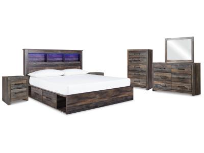 Signature Design by Ashley Drystan King Bookcase Storage Bed, Dresser, Mirror, Chest and 2 Nightstands - B211B80