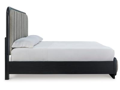 Signature Design by Ashley Rowanbeck King Upholstered Panel Bed, Dresser and Mirror - B821B6