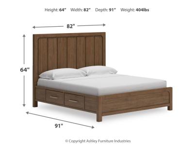 Signature Design by Ashley Cabalynn California King Panel Bed with Storage, Dresser and Mirror - B974B13