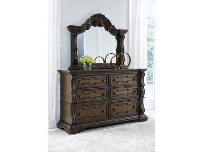 Signature Design by Ashley Maylee King Upholstered Bed, Dresser and Mirror - B947B6