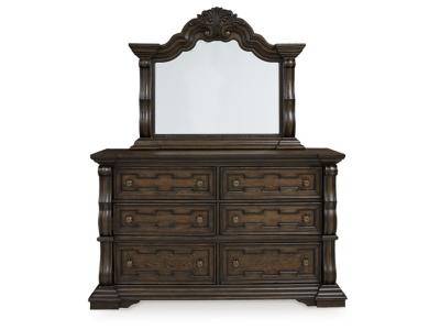 Signature Design by Ashley Maylee California King Upholstered Bed, Dresser and Mirror - B947B7