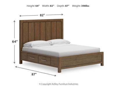 Signature Design by Ashley Cabalynn King Panel Bed with Storage, Dresser and Mirror - B974B12