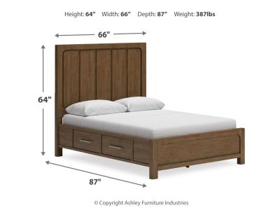 Signature Design by Ashley Cabalynn Queen Panel Bed with Storage, Dresser and Mirror - B974B5