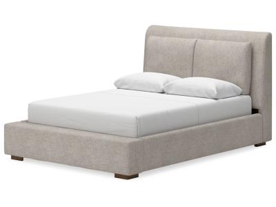 Signature Design by Ashley Cabalynn Queen Upholstered Bed, Dresser and Mirror - B974B3