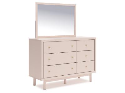 Signature Design by Ashley Wistenpine Full Upholstered Panel Headboard, Dresser and Mirror - B1323B11