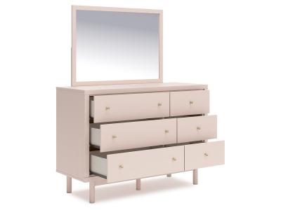 Signature Design by Ashley Wistenpine Full Upholstered Panel Headboard, Dresser and Mirror - B1323B11
