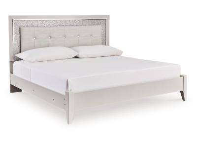 Signature Design by Ashley Zyniden King Upholstered Panel Bed, Dresser and Mirror - B2114B12